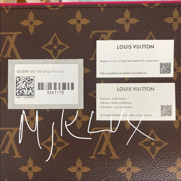 Brand New ✨RETIRED✨LOUIS VUITTON 💖Neverfull MM/GM Monogram/Pivoine Pochette💖 - Picture 10 of 11